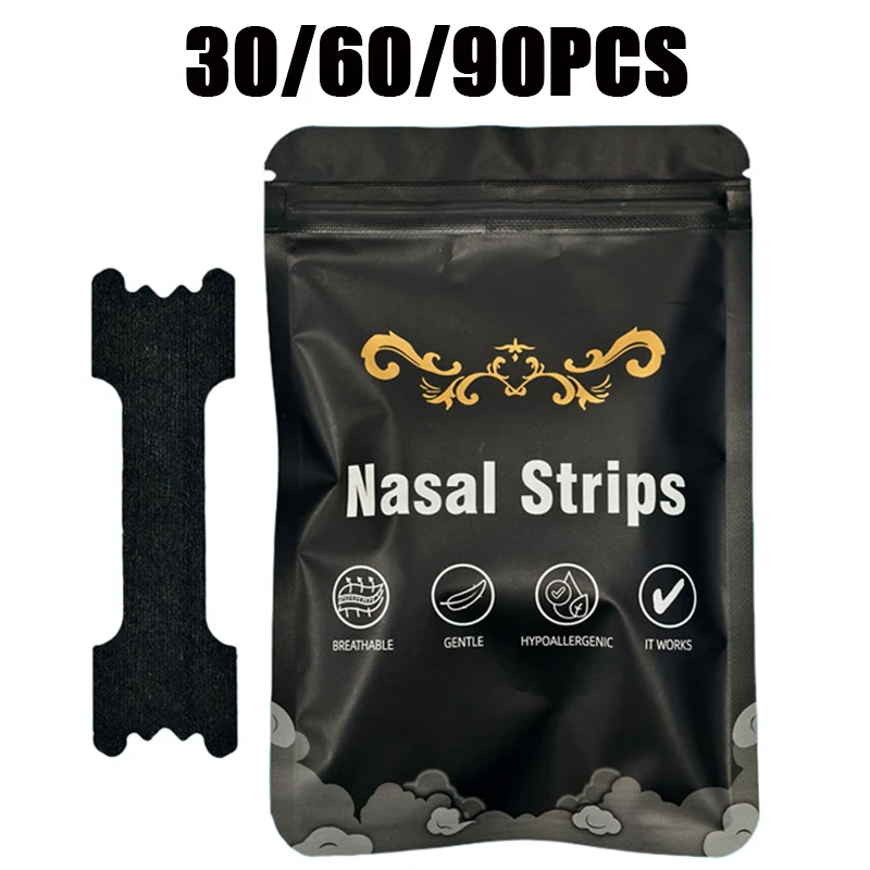 Enhanced Adhesion Sports Nasal Strips Breathable Comfortable Design Sleep Aid Non-Invasive Anti Snoring Nose Patch 30/60/90PCS