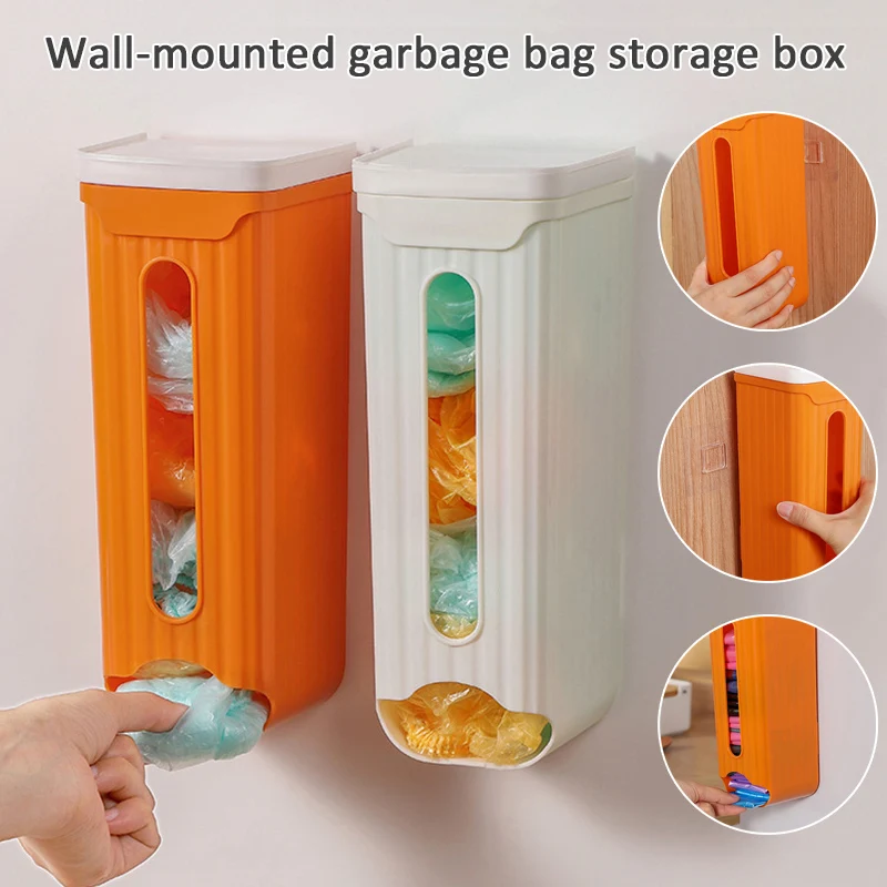 Garbage Bag Dispenser Wall Mount Large Capacity Grocery Holder Storage Box For Kitchen Bathroom DIN889 | Дом и сад