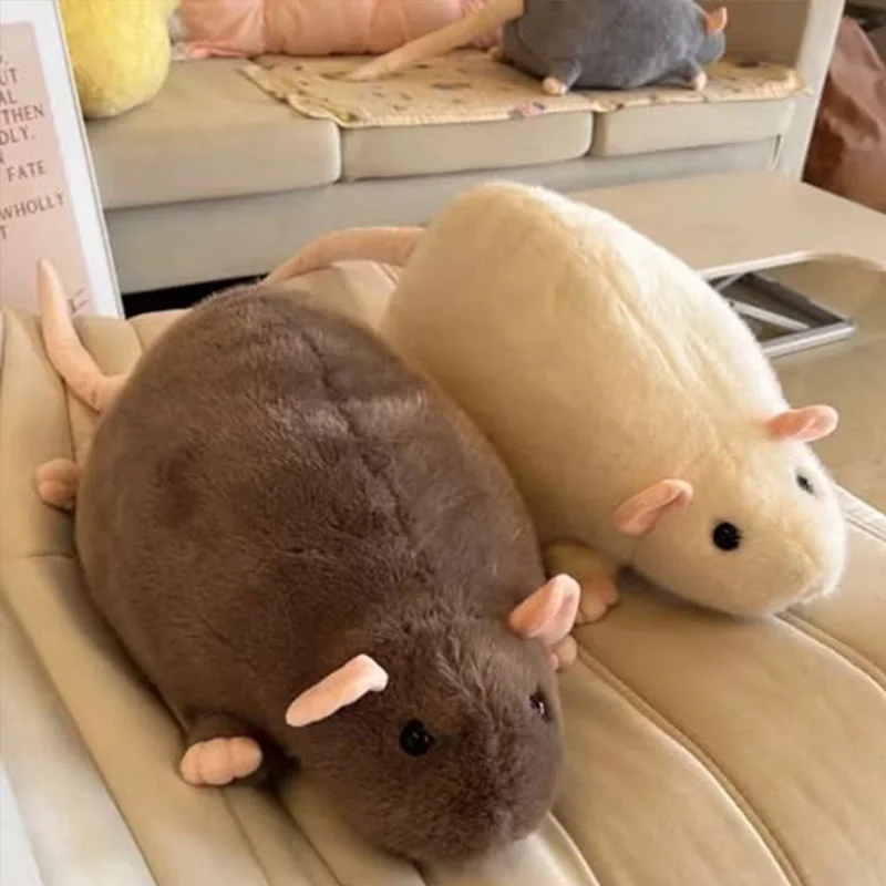 Peluche rat géant réaliste coussin moelleux décoration animaux_voghion.com