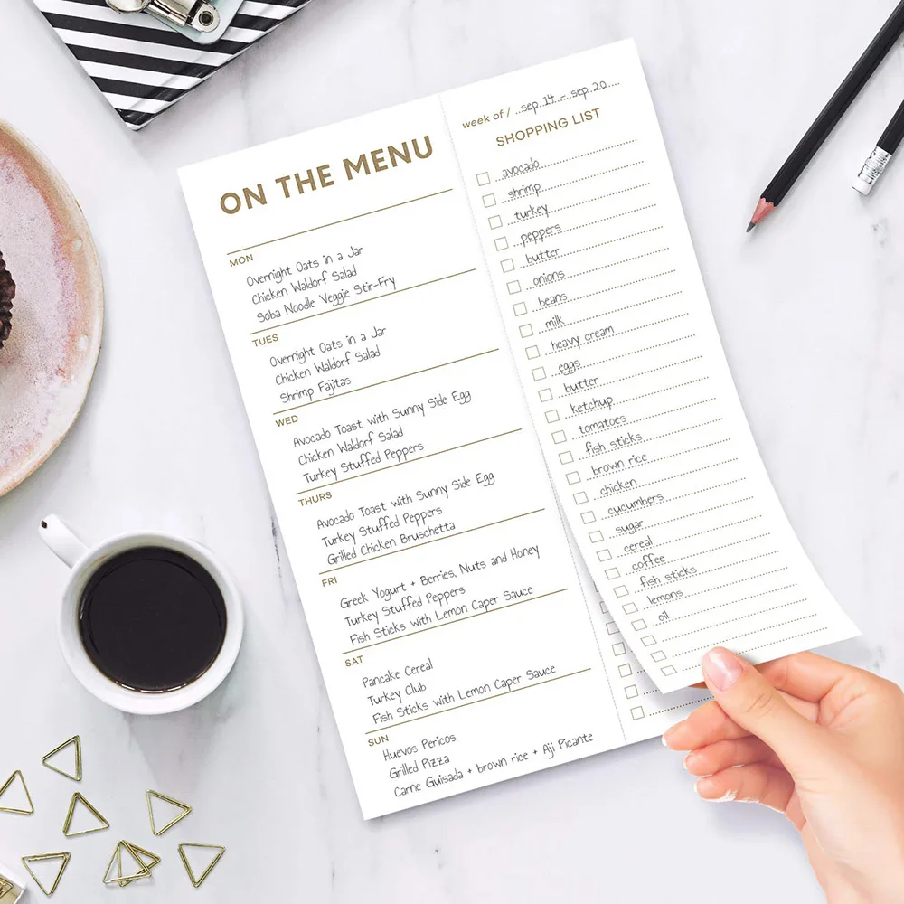 Double Magnets Meal Planner And Grocery List Magnetic Notepad 60 Sheets