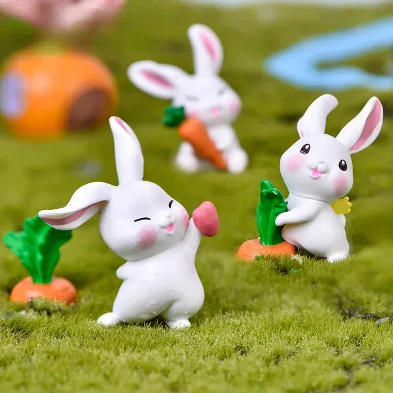 54 Figurines Lapin Miniature – Résine 2 Tailles (1 Et 2,5 Cm) – 6 Formes – Décoration Jardin, Gâteau, Miniature, Pâques