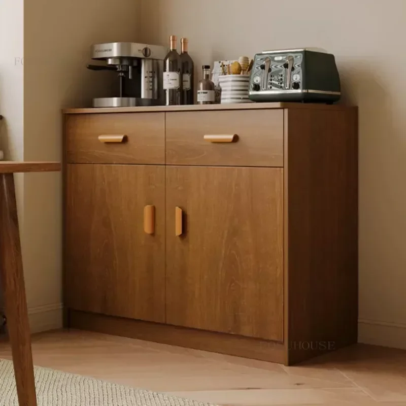 Modern Walnut Kitchen Cabinets Home Furniture Sideboards Minimalist Microwave Oven Tableware Storage Buffet Cabinets N c