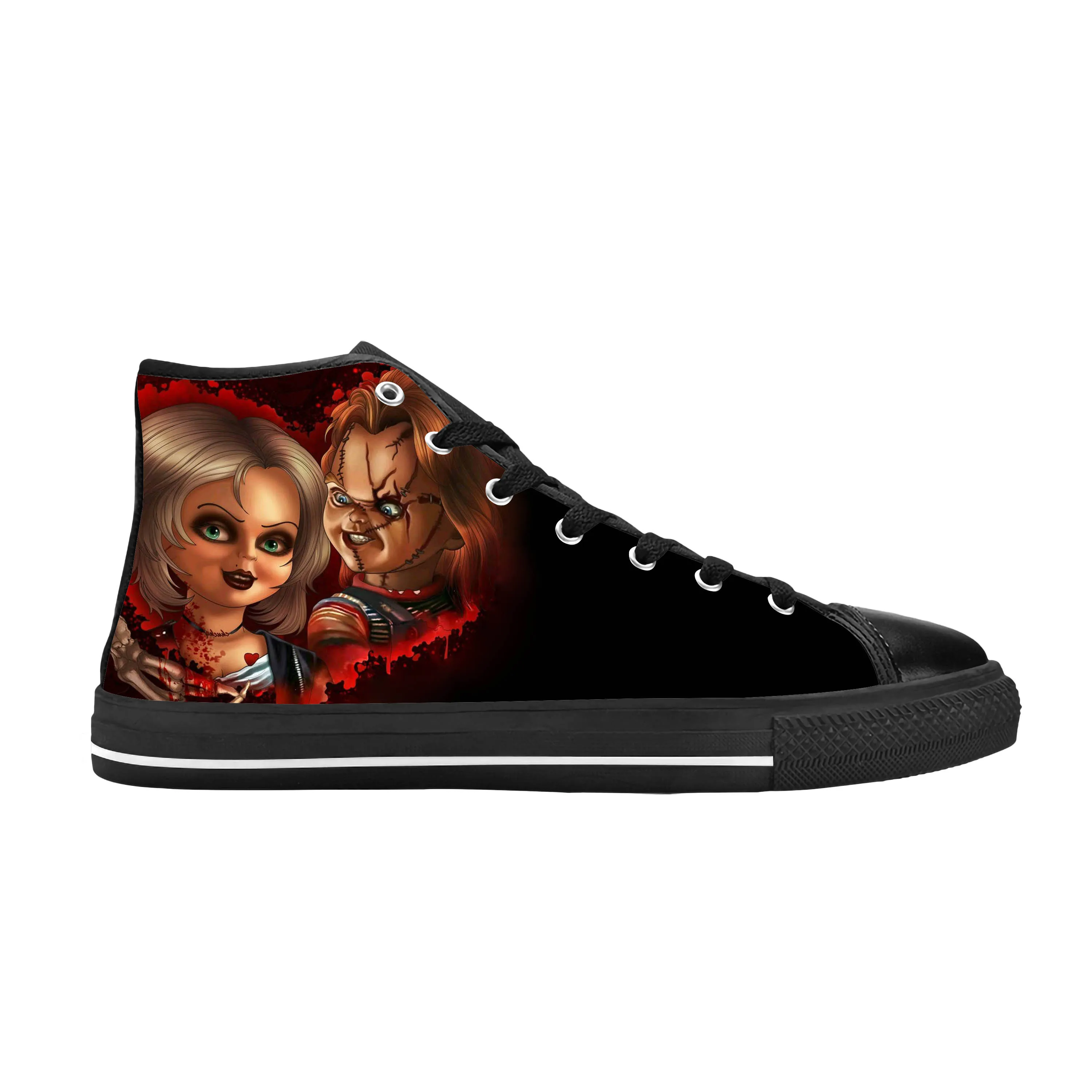 Horror Movie Childs Play Chucky Halloween Gothic Casual Cloth Shoes High Top Comfortable Breathable 3D Print Men Women Sneakers