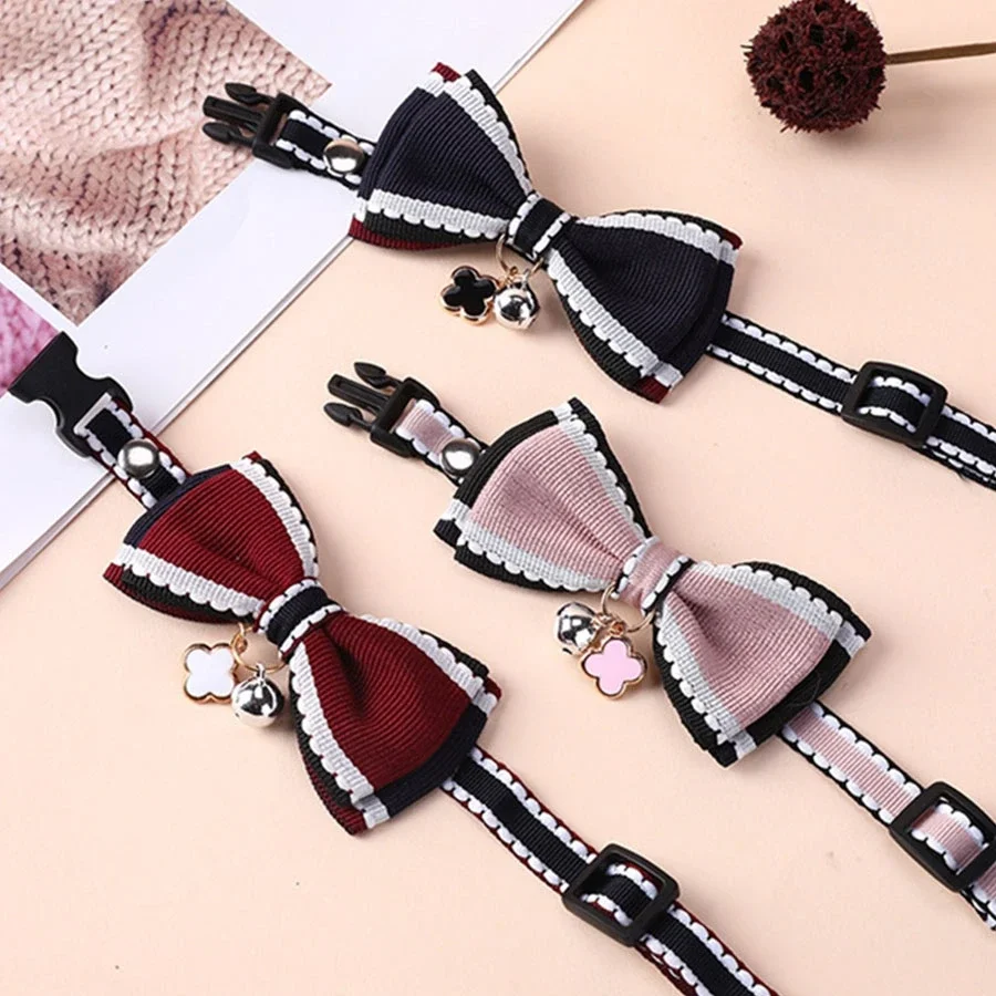 1PC Double layered Bow Cat Neckband Dog Small Dog Neckband