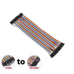 Versatile Jumper Wire Set with Dupont Connectors - 40pcs, Assorted Lengths - 15cm (Female To Male)