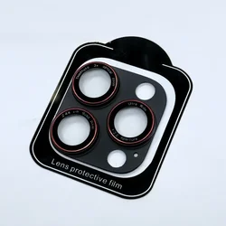 Optik Pro Two - Tone Camera Lens Protector - Tempered Glass Full Cover Cap - 16 16Plus (Black)