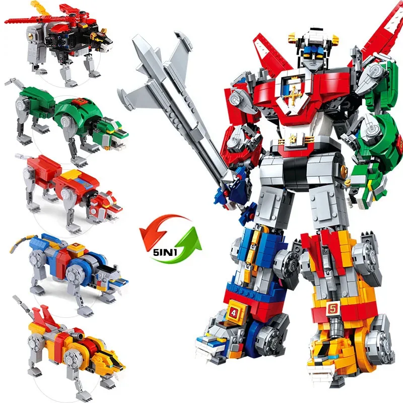 변형 가능한 모델 Voltron Defender of Universe 호환 21311 16057 빌딩 블록 벽돌 장난감, 크리스마스 생일 선물, 5 in 1