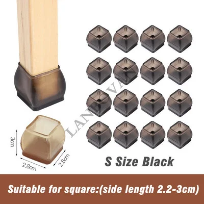 16pcs Enhanced Silicone Furniture Leg Protectors - Non-Slip Felt Pads