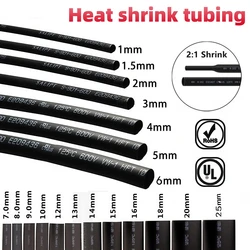 Versatile Black Heat Shrink Tubing for Cable Repair and Insulation (Length - 1m)