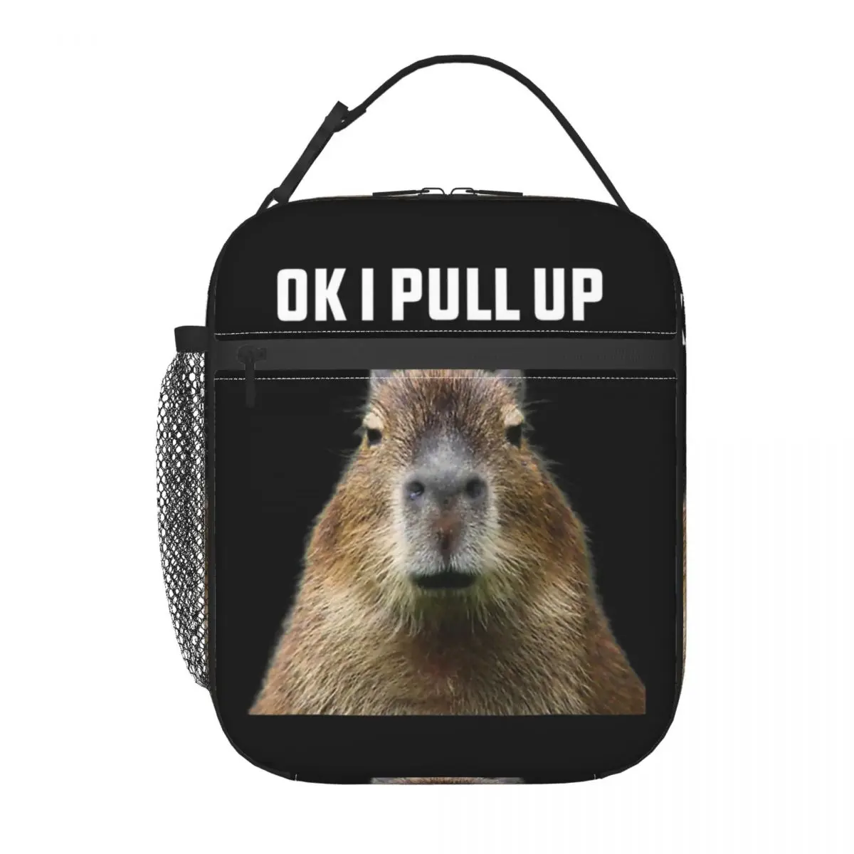 

Ok I Pull Up Capybara Thermal Insulated Lunch Bag Women Resuable Lunch Tote for Outdoor Camping Travel Storage Food Box