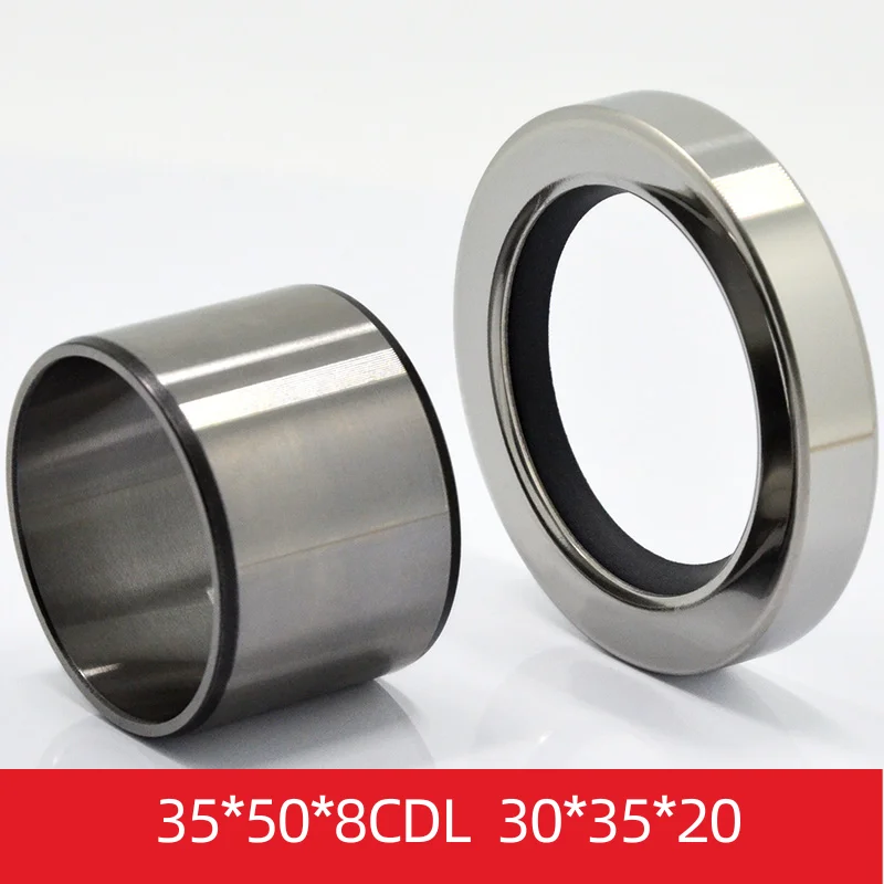 PTFE Oil Seal CDL 35*50*8 mm and Shaft Wear Sleeve 30*35*20 mm 2pcs a kit Screw Air Compressor