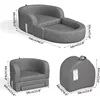 Toddler Travel Bed 2-in-1 Kids Sofa Chair with Removable Cover, Soft Foam Portable Foldable for Carrying Bag 2