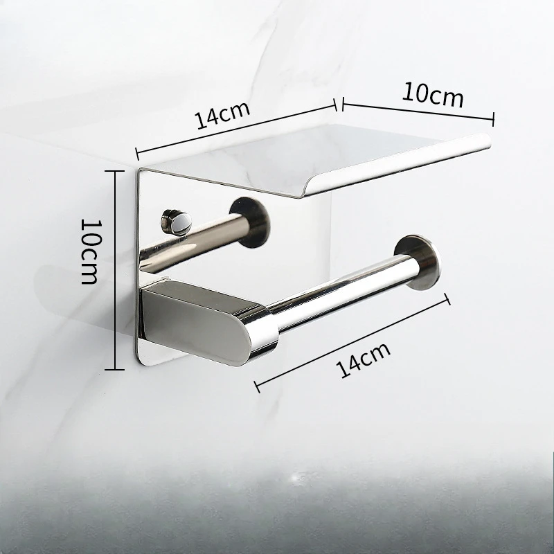 Bath stainless steel 304 glossy paper towel holder no punch bathroom paper roll holder bathroom mobile phone towel