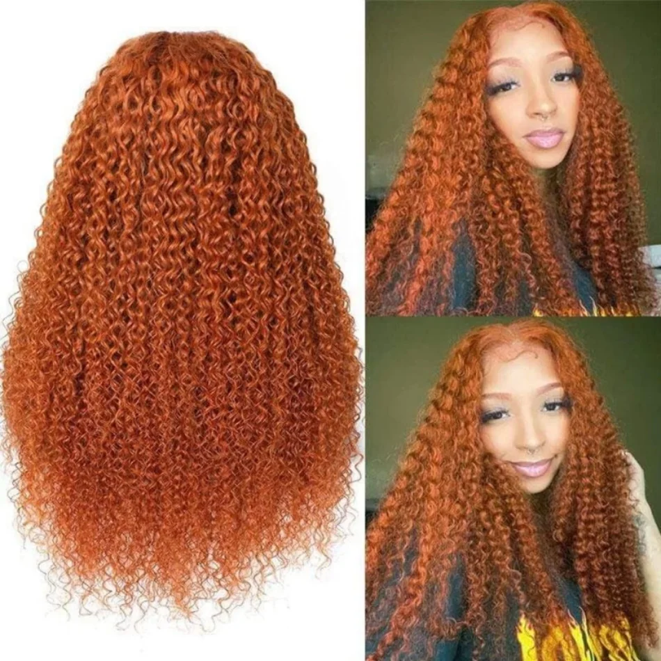 

Unice Hair Jerry Curly Affordable Burnt Ginger Orange Wigs Pre Plucked 4x0.75 Middle T Part Lace Wig Hair Wig for Women