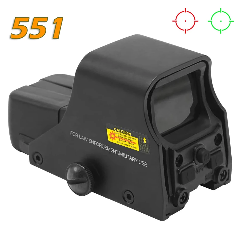 551 Red Green Dot Holographic Sight Scope Tactical Hunting Optical Collimator Sight Riflescope 20mm Mount Gun Accessories