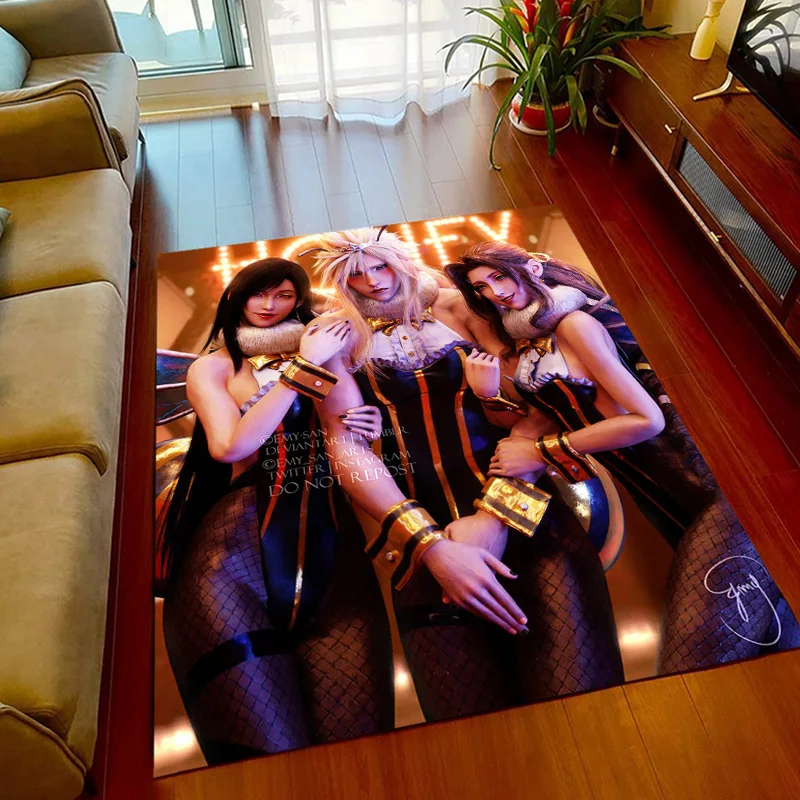 Final Fantasy Printed Carpet for Living Room Rugs Camping stranger things Picnic Mats Anti-Slip Yoga Mat Fans gift E-sports Rug