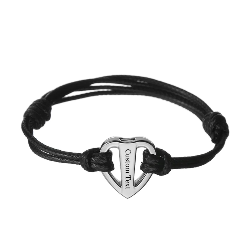 Benutzerdefinierte Unisex Edelstahl Herz Urnen Armband für Asche Memorial Armbänder Schmuck Einstellbare Länge 17cm-25cm – Detail 5