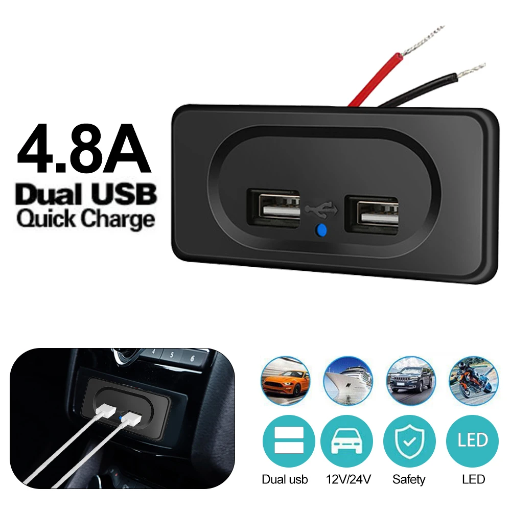 

Розетка зарядная с двумя USB-портами, а, а