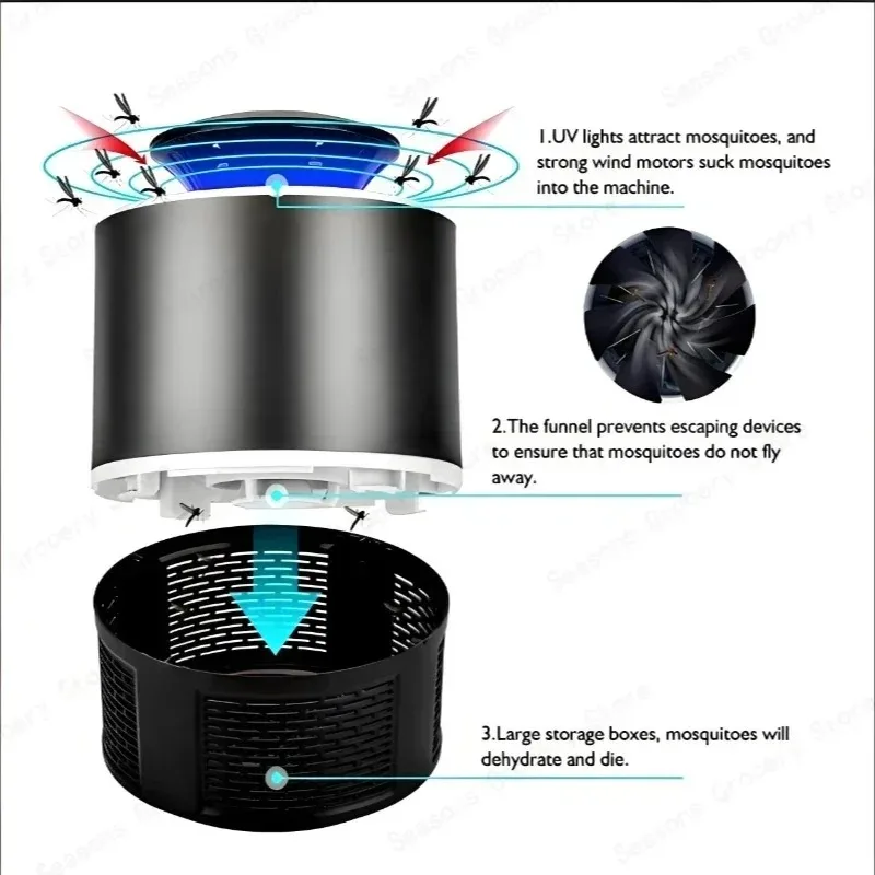 UV 모기 킬러 램프 USB 전원 무소음 전기 벌레 잡는 기계 휴대용 가정용 침실 사무실 야외용