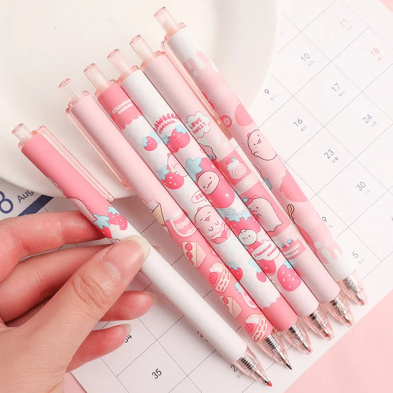 

0.5mm Cute Dinosaurs Frog Writing Pen Smooth Press-type Pens Student Stationery Kawaii Black Gel Pen School Supplies