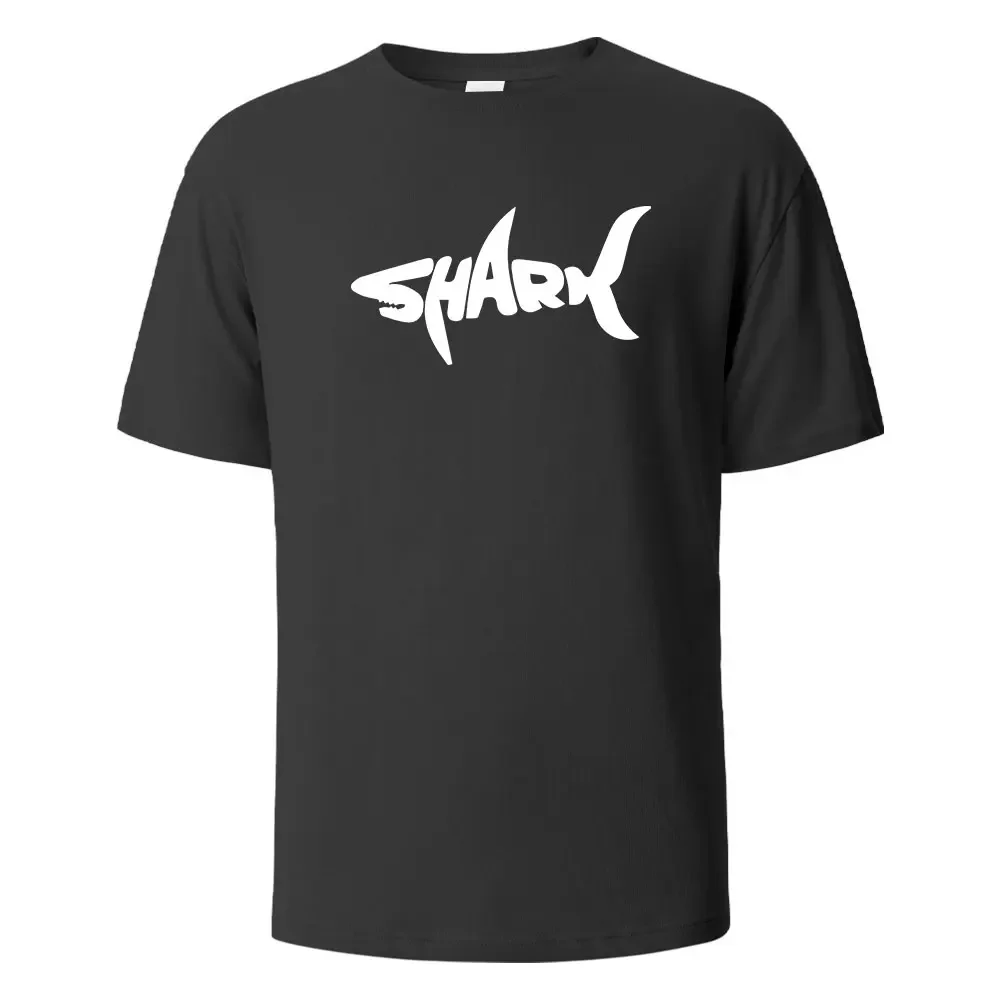 thumbnail image 1 of Camiseta con estampado de tiburón, 100 % algodón, camisetas de verano para hombres y mujeres, camisetas informales de gran tamaño, 1 of 4