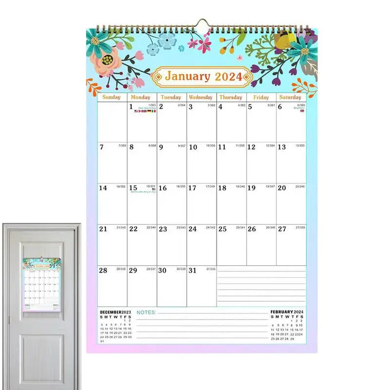

Monthly Calendar 2024 Month To View Wall Planner For Home Organizing & Planning Calendar With Wire Binding Calendar Decorations