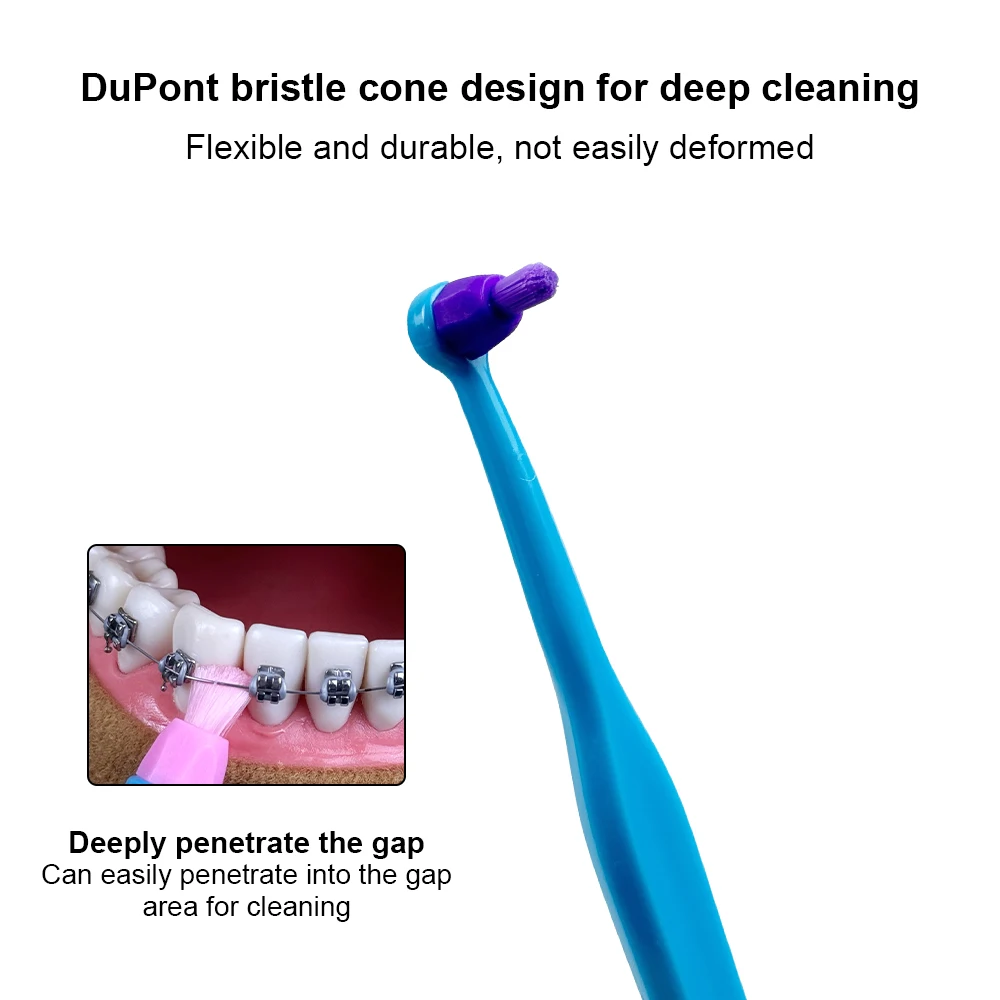 작은 헤드 싱글빔 부드러운 치아 세척 칫솔 교정용 치간 브러쉬 부드러운 모 인공치아 성인 구강 관리 도구