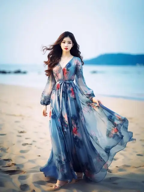 100% シルク ドレス女性フローラル プリント V ネック長袖プルオーバー