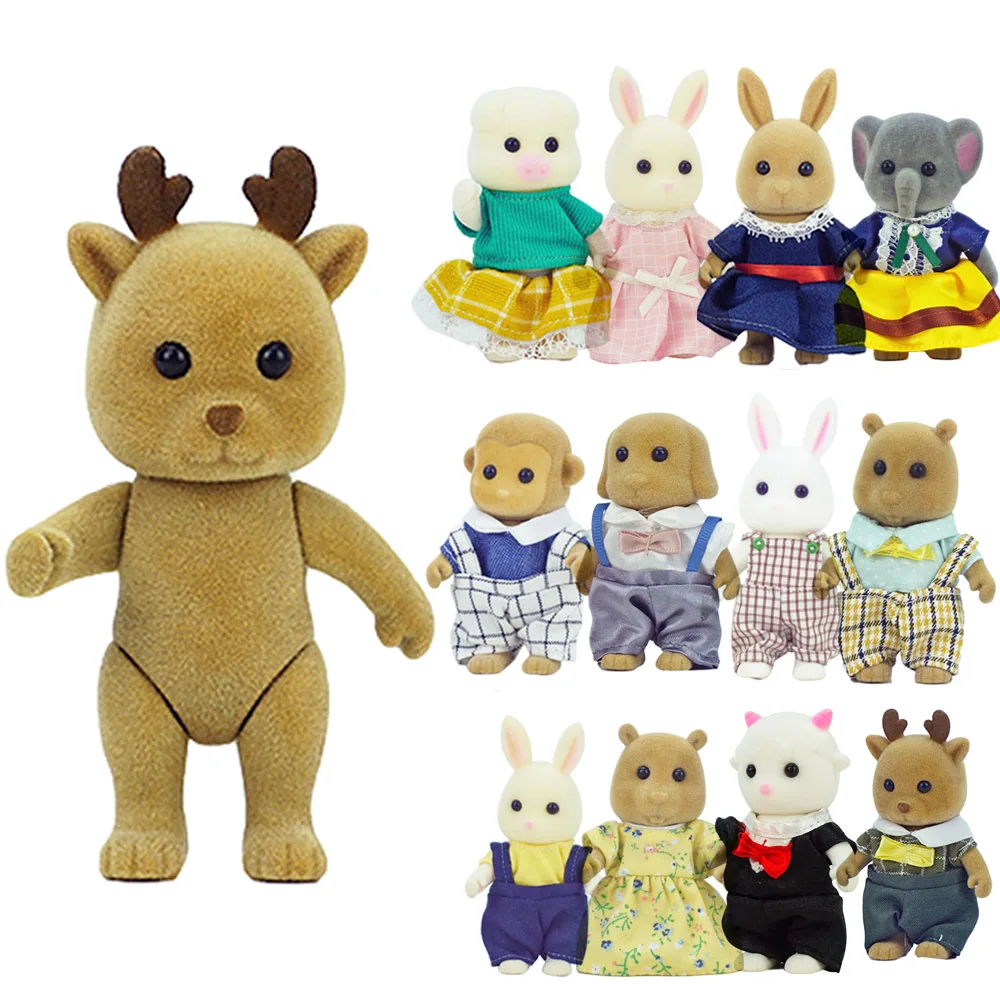2023 New Dolls Clothes 12 Style Dress Skirt Pants Vest 1/12 Compatible Forest Animal Family Plush Dolls Diy Girl Dress Up Toys 4