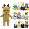 2023 New Dolls Clothes 12 Style Dress Skirt Pants Vest 1/12 Compatible Forest Animal Family Plush Dolls Diy Girl Dress Up Toys 4