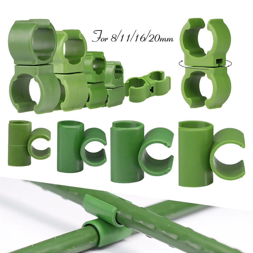 Plant clips plastic plant clips plant support connector 15PCS 8-20mm Plastic Fastener Garden Cross Clip For Plant Support Rod Adjustable or Fixed Buckle Trellis Stake Connecter Clamp