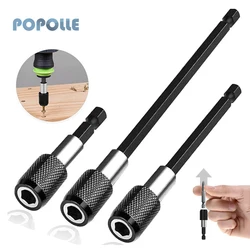 Tige d'extension de perceuse électrique à changement rapide, 1/4 pouces, tournevis autobloquant réglable, support de perceuse magnétique 60/100/150mm 