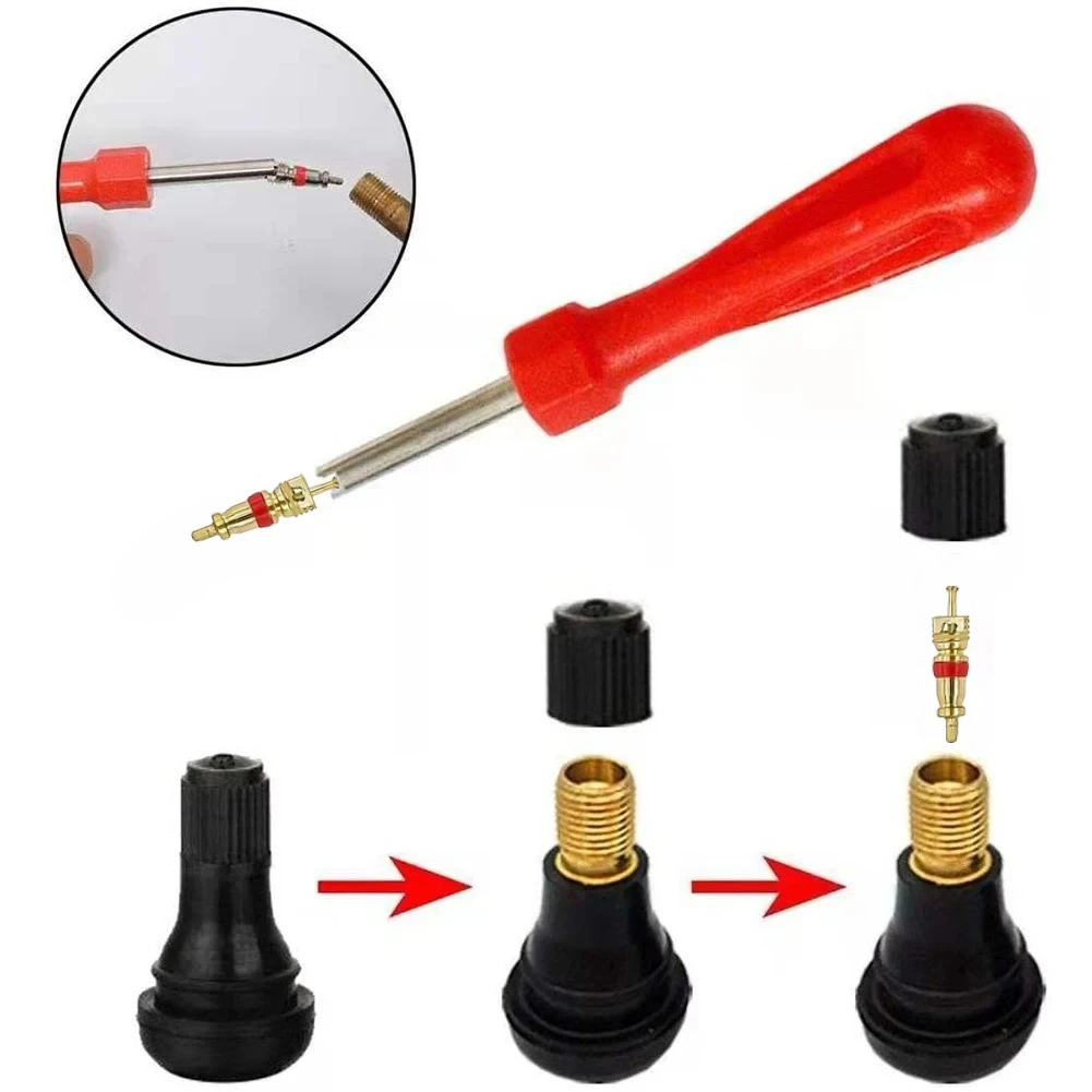 2/7/13/31pcs Tire Valve Core Set with Screwdriver Tool Car Motorcycle Bike Tire Valve Core Vacuum Tyre Valve Stems Core Remover 4