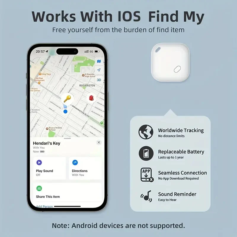 4PCS Smart Bluetooth GPS Tracker Work with Apple Find My APP Anti Lost Reminder Device MFI Rated Locator Car Key Pet Kids Finder