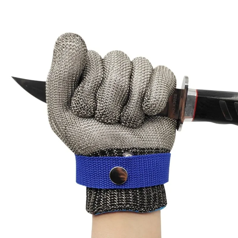 1 Pc Cut Resistant Stainless Steel Gloves Working Safety Gloves Metal Mesh Anti Cutting For Butcher Worker 6