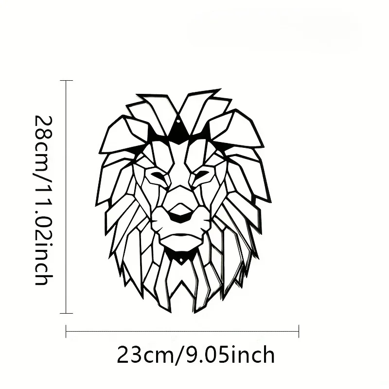 Metal Iron Lion Wall Decoration, Lion Head Metal Art, Lion Home Decor Wall Sculpture, Animal Metal Artwork Wall Sti