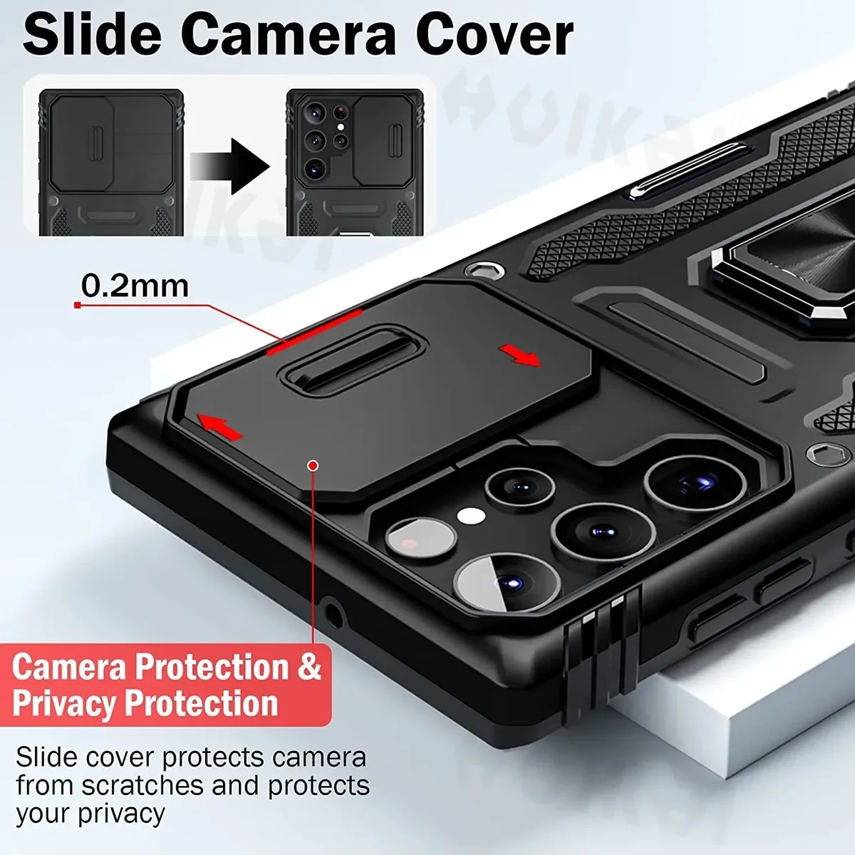 Case For Samsung Galaxy S25 Ultra S24 FE S23 A15 A05S A54 A34 A14 Slide Camera Full-Body Shockproof Rugged Military Grade Covers — view 2