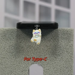 Adorable Animal - Themed Phone Dust Plug Charms - Cat, Frog, and Bear Decorations (Cat for Type - C)