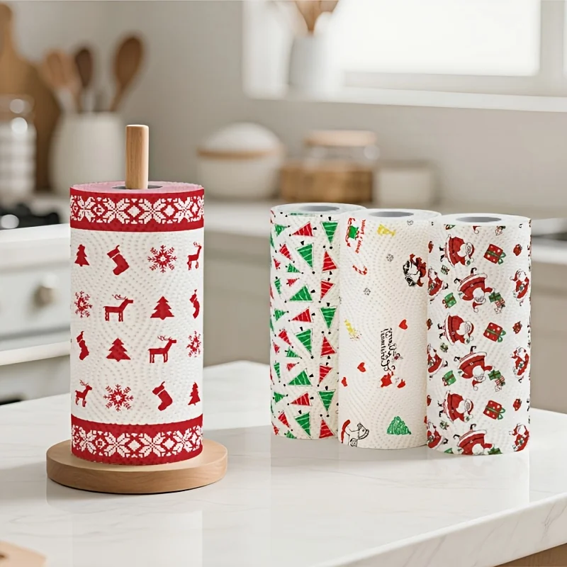Christmas 3-Ply Printed Oil-Absorbent Kitchen Paper Towel 2
