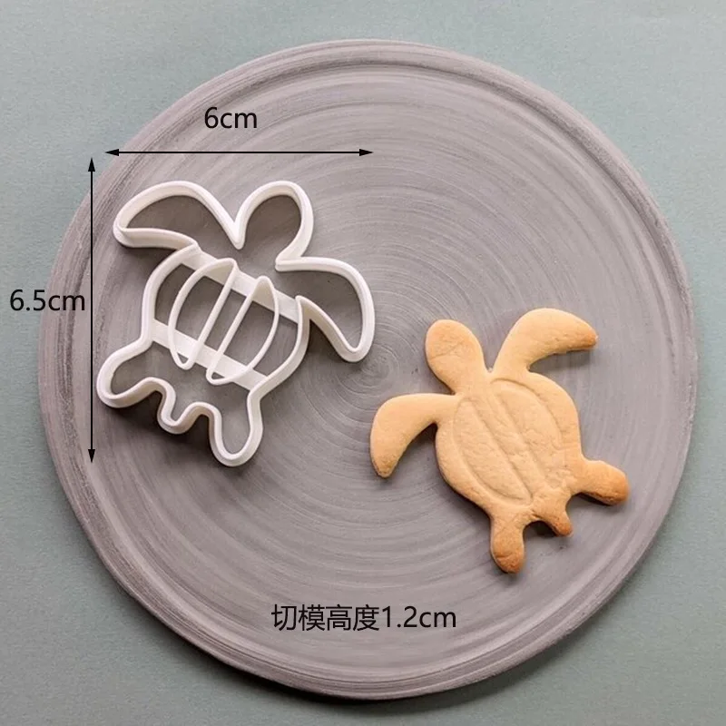 DIY Ocean Animals Cookie Cutters With Plunger Stamp Plastic Baking Mold Fish Whale Starfish Turtle And More Shape Biscuit Molds cookie cutter cookie mould