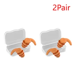 Kids' Silicone Noise-Canceling Earplugs - 3-Layer Waterproof Hearing Protection (2PCS Orange)