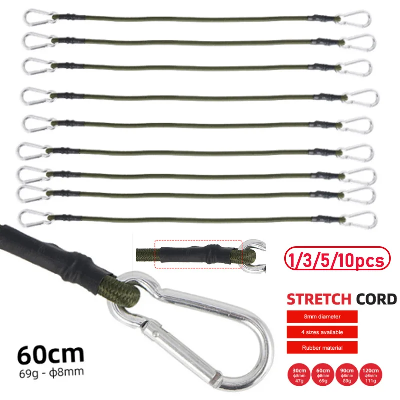 3pcs 60cm Karabiner elastisches Seil Outdoor Camping Gepäck gurt  Wäscheleine Stretch langlebige Multifunktions-Camping ausrüstung -  AliExpress