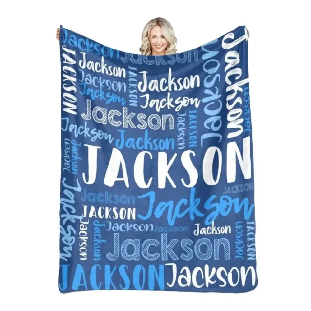 30 Colors Personalized Name Flannel Blanket For Girls Boys Letter Monochrome Customized Baby Adult Name Blanket Birthday Gift 6