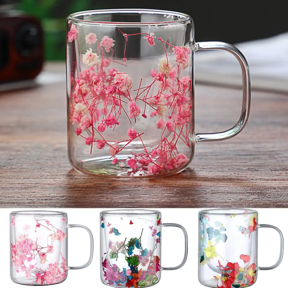 Double Wall Dry Flower Coffee And Tea Cup