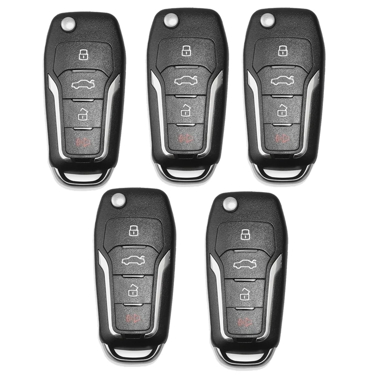 

For Xhorse XNFO01EN Remote Key Fob Universal Wireless Remote Key Fob 4 Buttons For Ford Type For VVDI Key Tool 5 Pcs/Lot