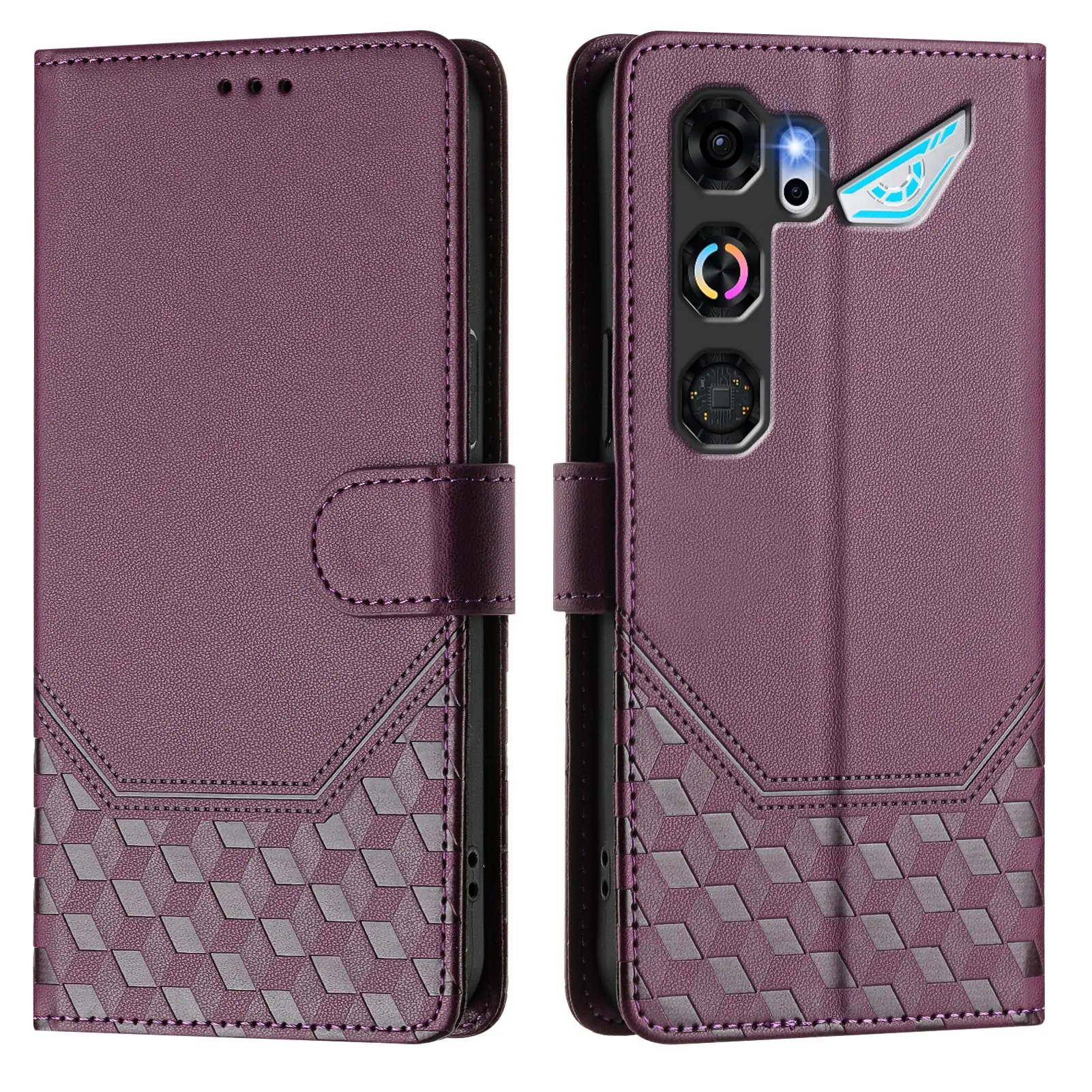 Classic Leather Embossed Wallet Phone Case with Card Slot and Flip Cover