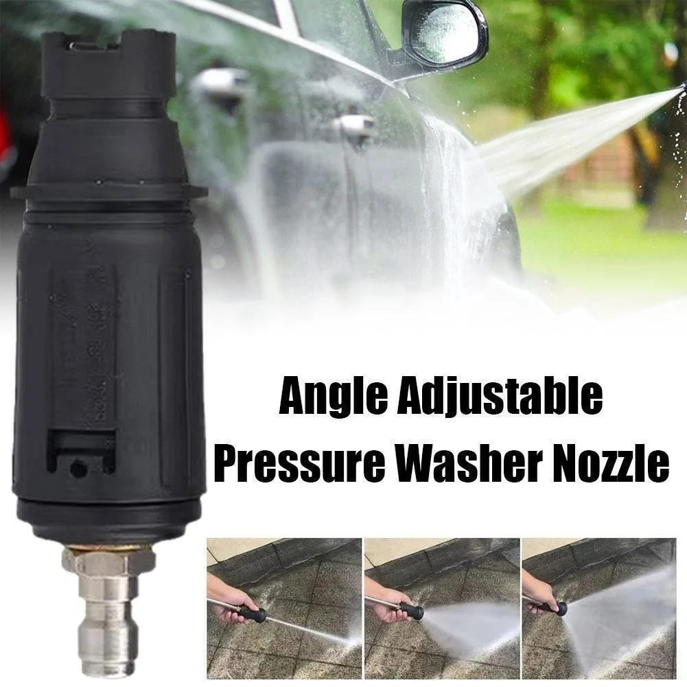 1/4in Angle Quick Pressure Washer Rotating Turbo Nozzle Spray Tip Adjustable Spray Angle High Pressure Quick Effective Cleaning