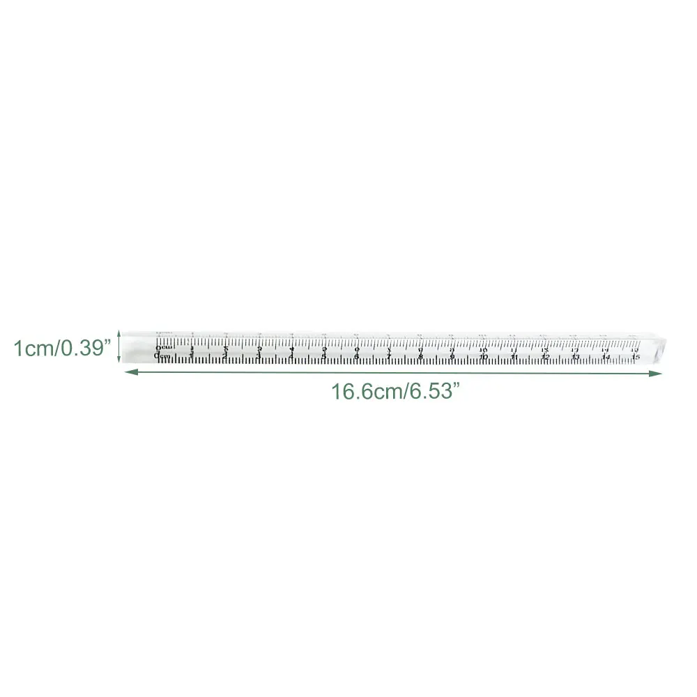 Clear Plastic Ruler 15cm 6 Inch Straight Ruler Transparent Plastic  Triangular Ruler Kit Measuring Tool For Student School Office