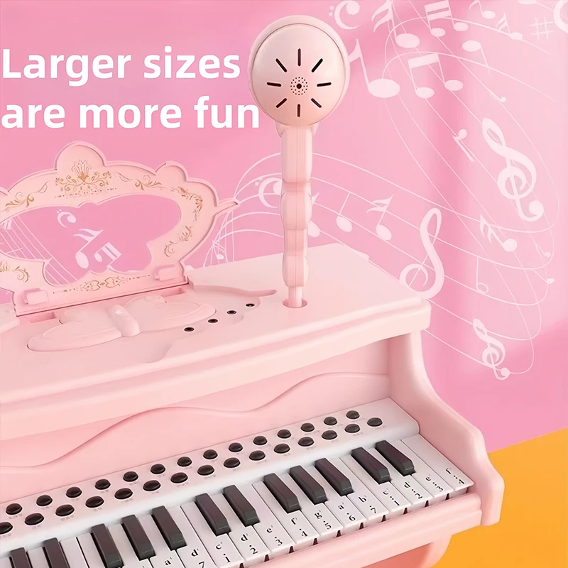 Children's 37 Key Electronic Keyboard Piano Toys Microphone Mini Piano Toys Musical Instrument Educational Toy for Kid Gifts