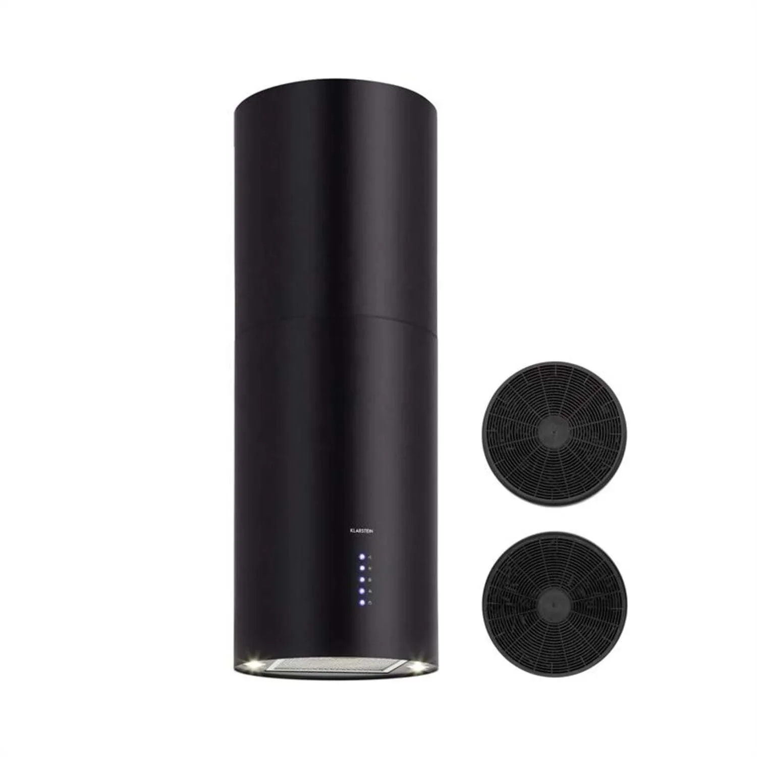 Big Suction Round Ceiling Chimney Hood Column Black Round Ceiling Island Range Hood Cooking Kitchen Hood With Aluminum Filters 4